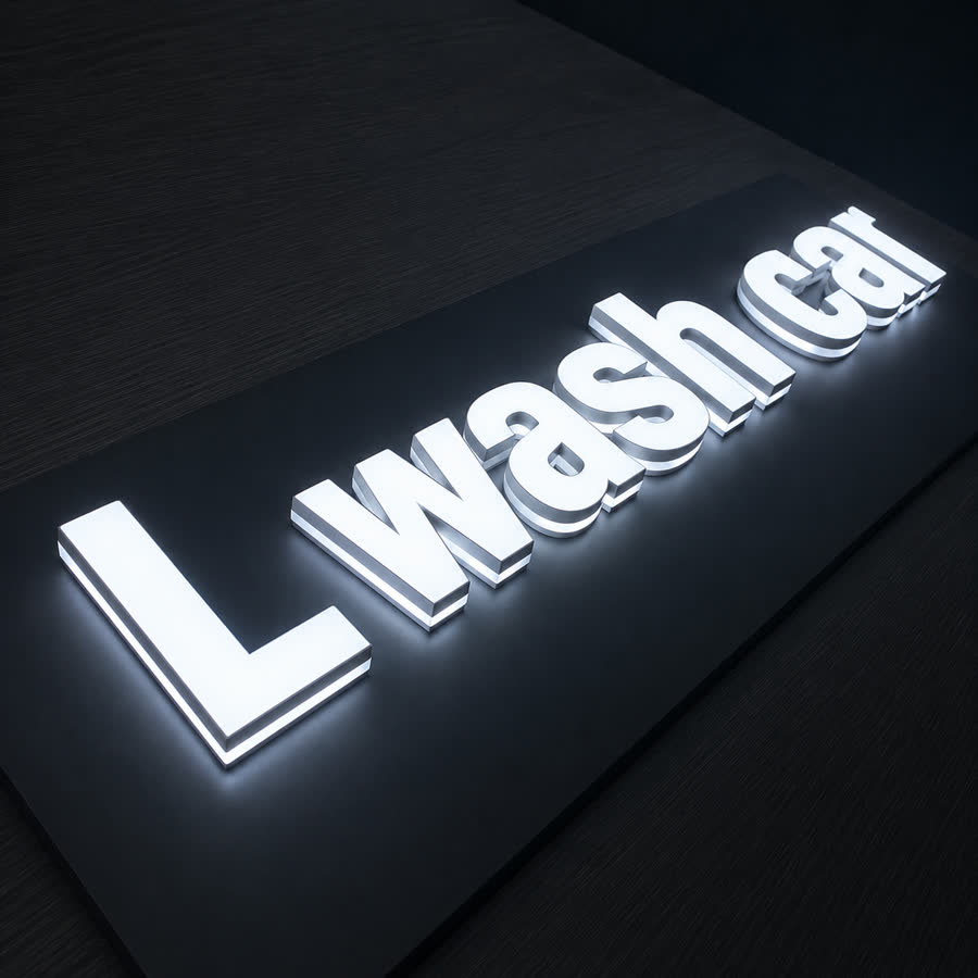 Lwash car letras brancas LED